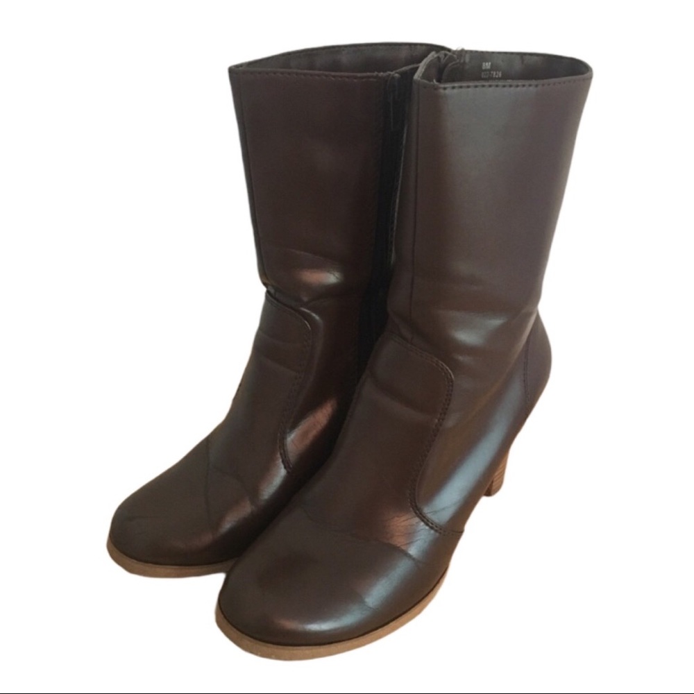 Mixit Heeled Brown Leather Boots